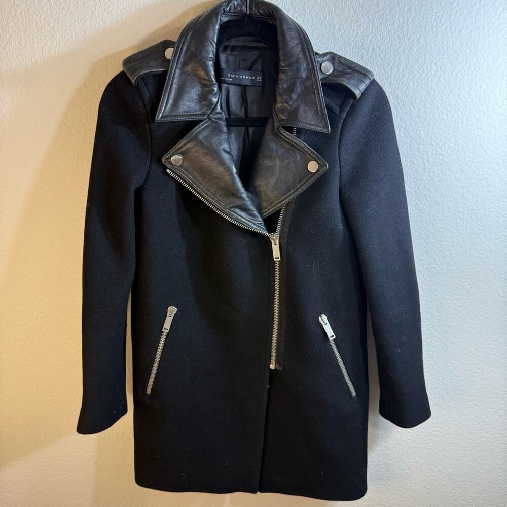 Zara Moto Jacket with Leather Accents